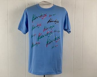 T shirt vintage, T shirt The Kinks, t shirt anni 1980, T shirt Rock, t shirt band, T shirt Pine Knob, t shirt da concerto, abbigliamento vintage, XL, NOS