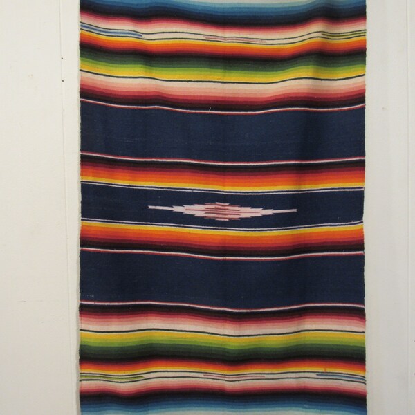 Vintage Serape, southwest textile, 1950s textile, vintage runner, vintage table cloth