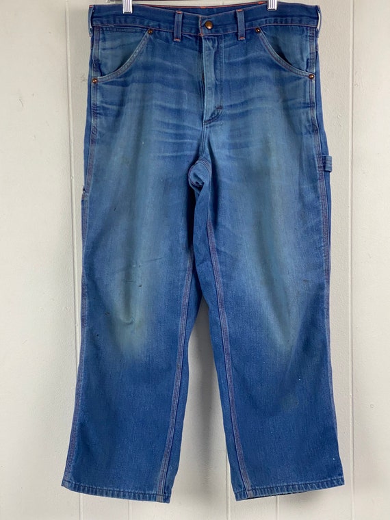 Vintage pants, 1980s denim pants, work pants, vin… - image 2