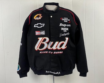 Y2K Vintage Dale Earnhardt Jr Budweiser Nascar Racing Jacket Mens