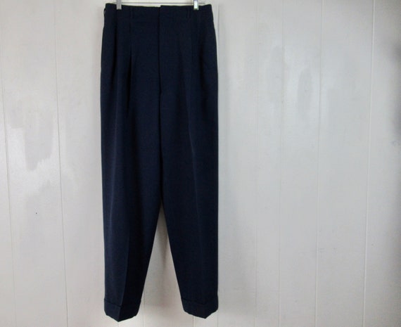 Vintage pants, 1940s pants, blue pants, gabardine