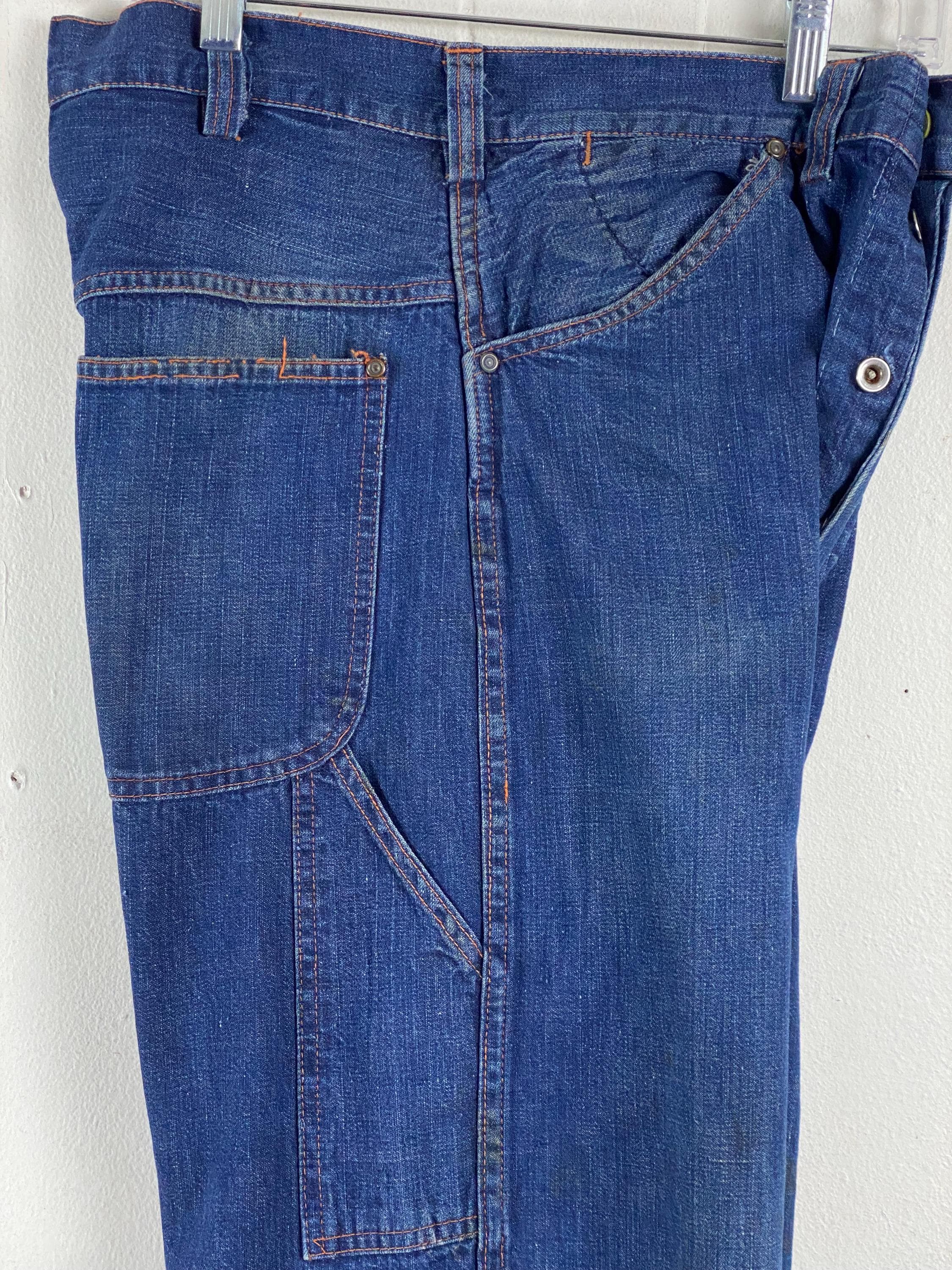 Vintage Pants, 30 X 29, Denim Pants, 1940s Carpenter Pants