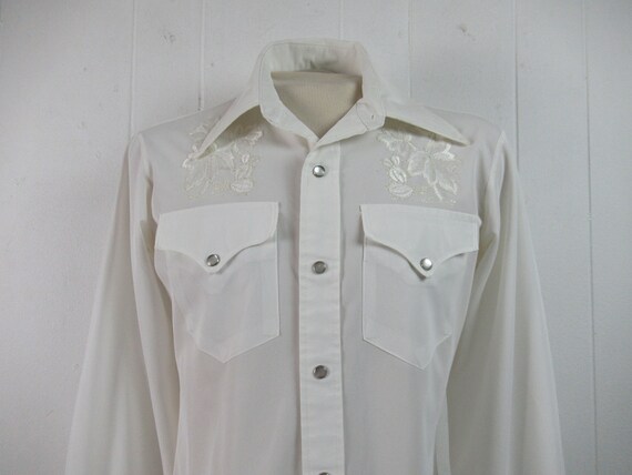 VINTAGE shirt, 1970s shirt, Cowboy shirt, Western… - image 2
