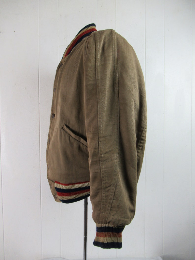 VINTAGE JACKET, 1940s jacket, stadium jacket, basketball jacket, reversible, Gordon Local 12, vintage clothing, size medium image 8