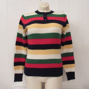 Vintage sweater, 1980s sweater, 1990s sweater, color striped sweater, pullover sweater, vintage clothing, large