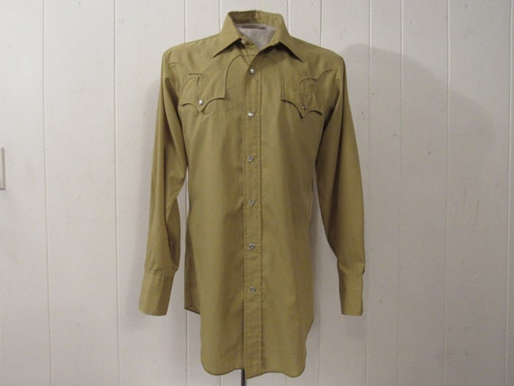 Vintage 1970s shirt, cowboy shirt, H bar C shirt,