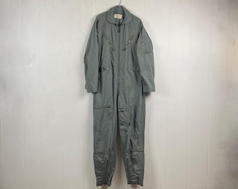 Vintage 60s K-2B Flight Suit: Air Force Green Jumpsuit, Patches