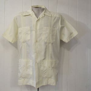Camisa vintage, camisa guayaberra, camisa de los años 70, camisa de vacaciones, ropa vintage, grande
