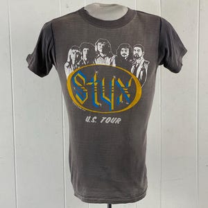 Vintage Styx t shirt, size small, 1970s t shirt, faded concert t shirt, Styx V Main Event Final Round, Rock band t shirt, vintage clothing