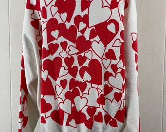 Vintage Sweatshirt, Size XL, Michigan Rag Co., Heart Print