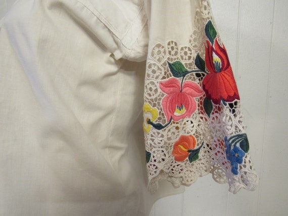 Vintage shirt, peasant blouse, 1950s blouse, embr… - image 4