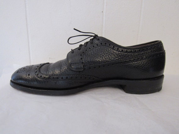 Vintage shoes, black wingtip shoes, 1950s shoes, … - image 3
