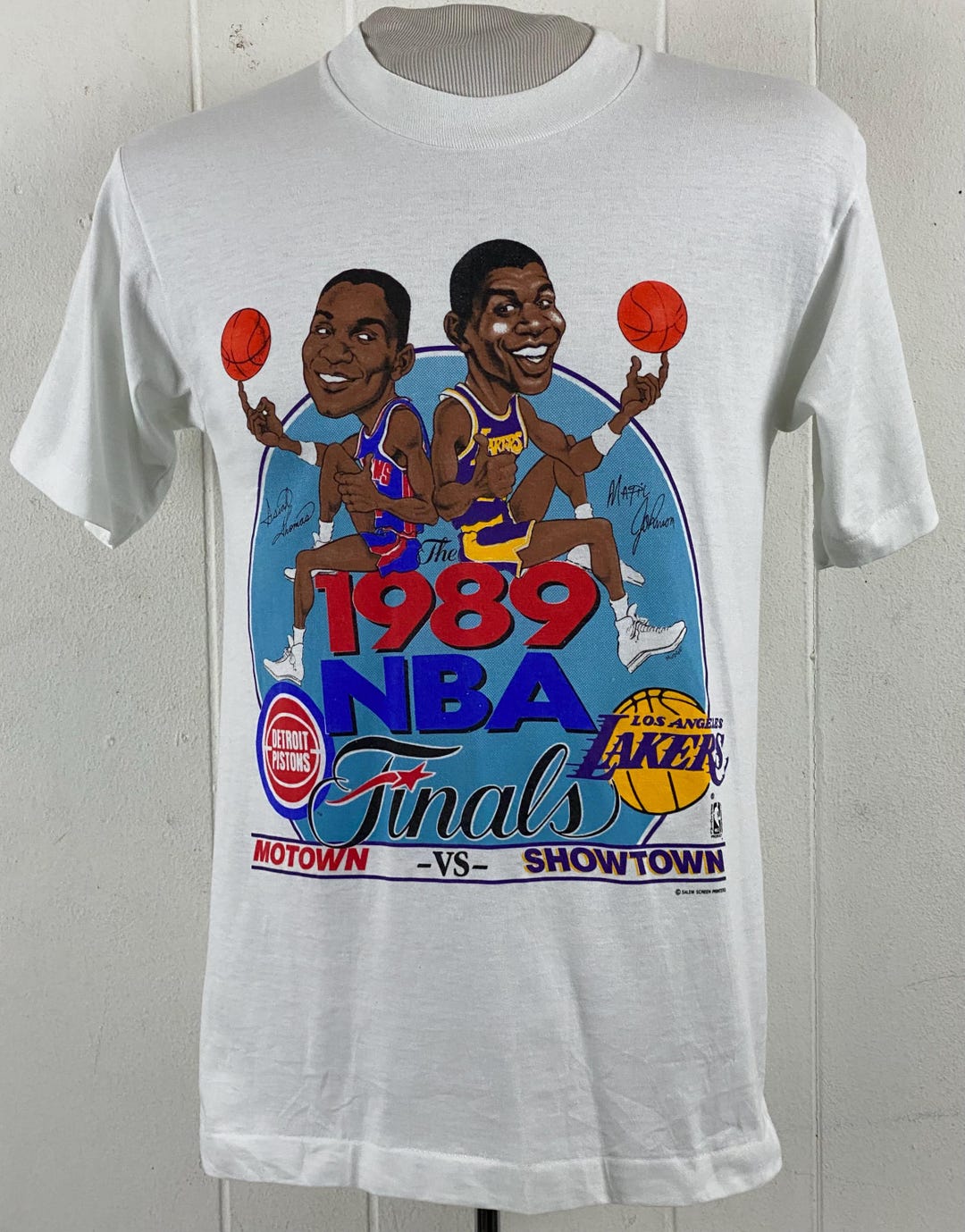 Caricature T Shirt, Size Medium, 1989 NBA Finals, Detroit Pistons