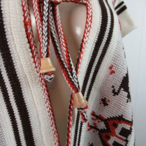 Vintage vest, 11970s top, knit poncho, hippy vest, scenic vest, vintage clothing, size medium image 2