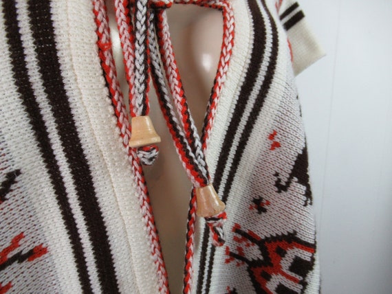 Vintage vest, 11970s top, knit poncho, hippy vest… - image 2