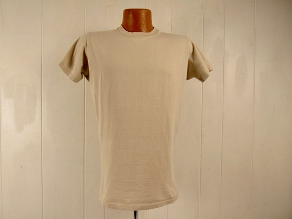 Vintage t shirt, 1960s t shirt, plain t shirt, Sea