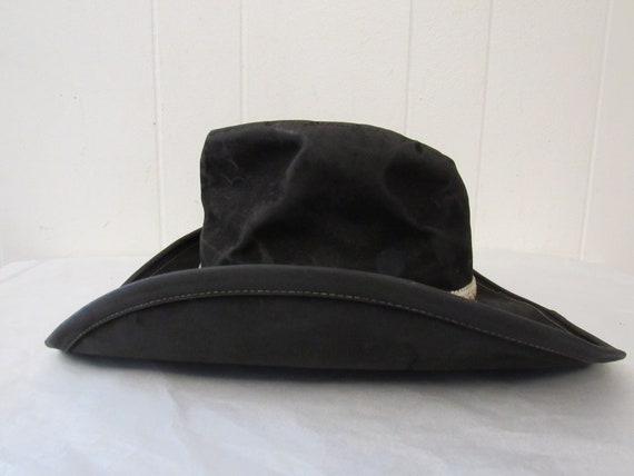 Vintage cowboy hat, Levis hat, distressed hat, bl… - image 3