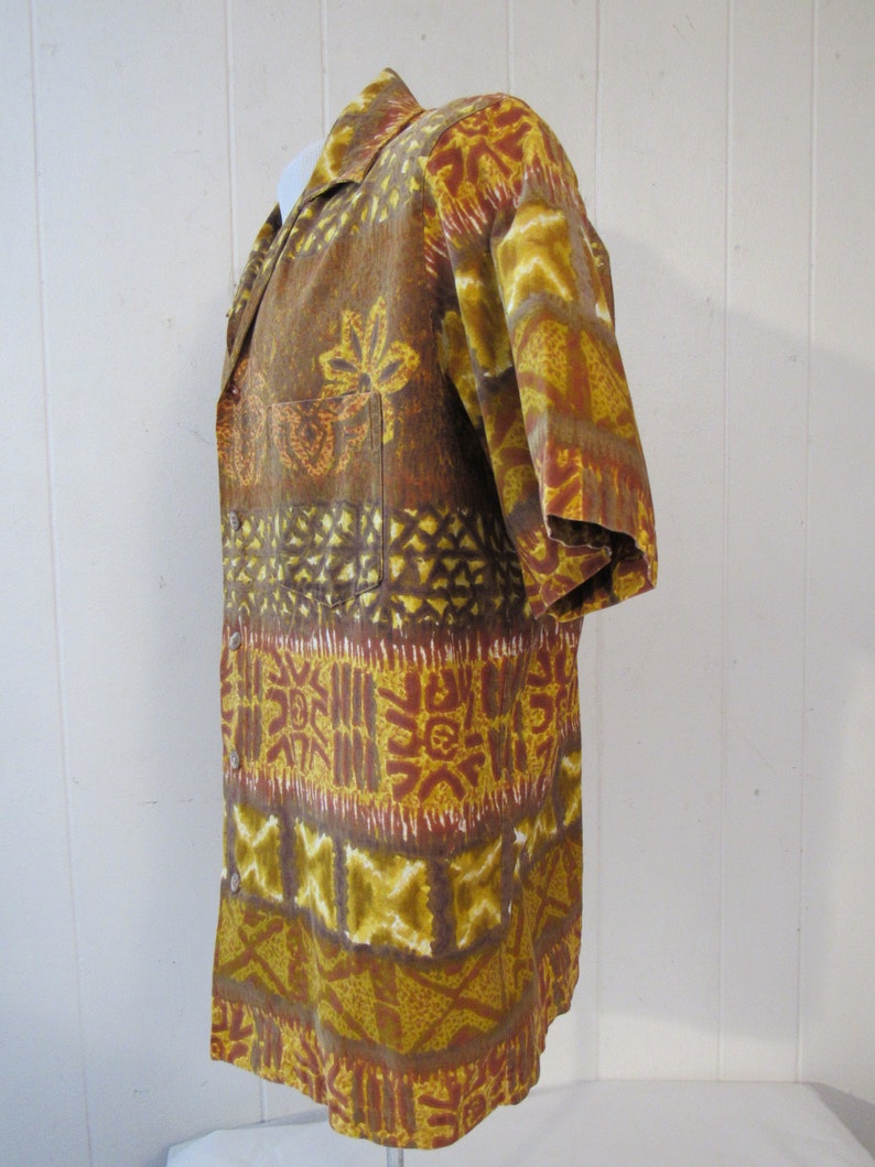 Vintage shirt, Hawaiian shirt, 1960s shirt, vintage Hawaiian, Tapas Hawaiian, vintage clothing, size large image 4