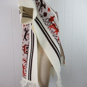 Vintage vest, 11970s top, knit poncho, hippy vest, scenic vest, vintage clothing, size medium image 3