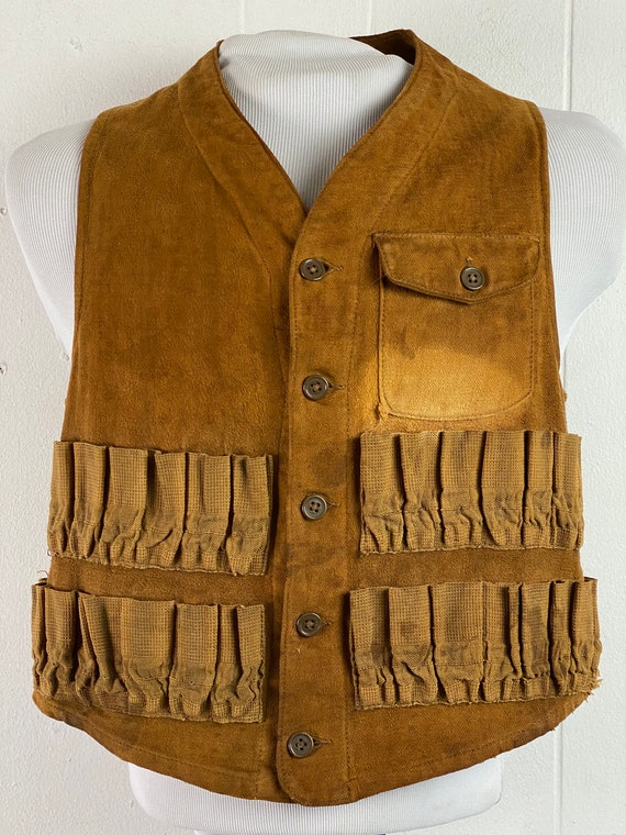 Vintage vest, 1930s vest, Moleskin vest, hunting … - image 2