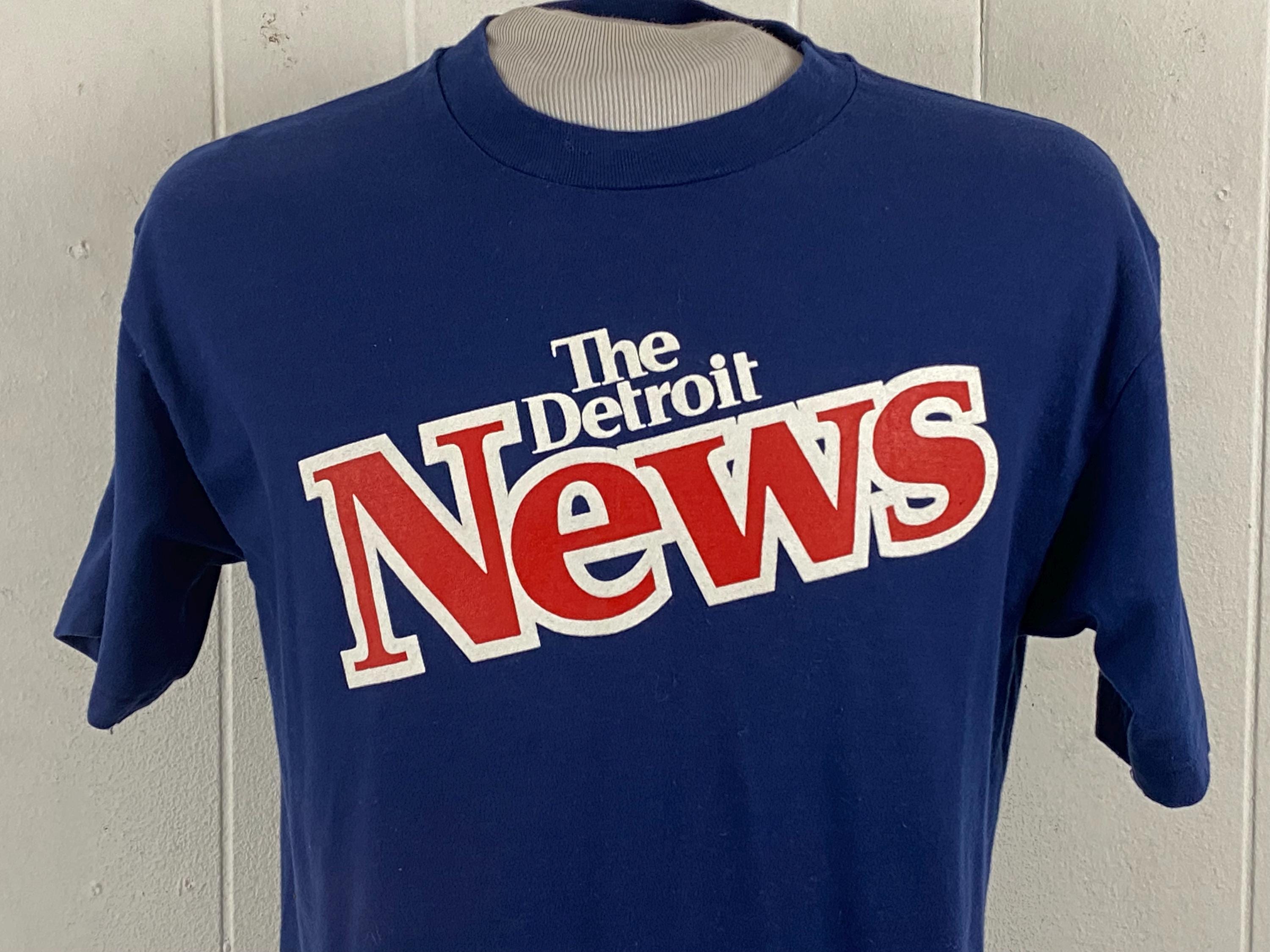 〜90s Detroit Newspaper T-shirt / セントマイケル Vintage T Shirt, Size Large, 1980s T-shirt, the Detroit News
