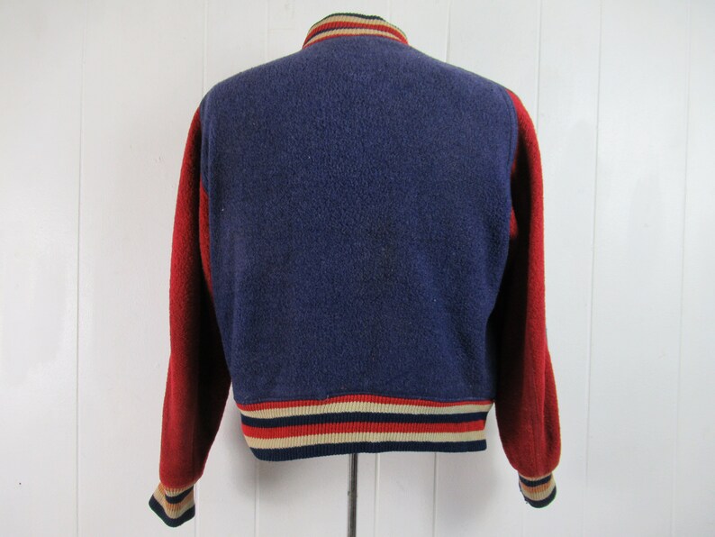 VINTAGE JACKET, 1940s jacket, stadium jacket, basketball jacket, reversible, Gordon Local 12, vintage clothing, size medium image 5