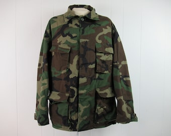 Vintage jacket, size XL, camo jacket, Army jacket, camouflage jacket, military jacket, 1980s jacket, combat coat, vintage clothing