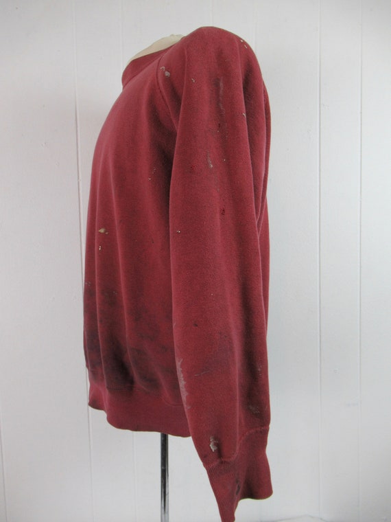 Vintage sweatshirt, light Burgundy, painter's swe… - image 4