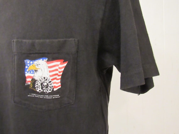 Vintage t shirt, pocket t shirt, motorcycle t shir