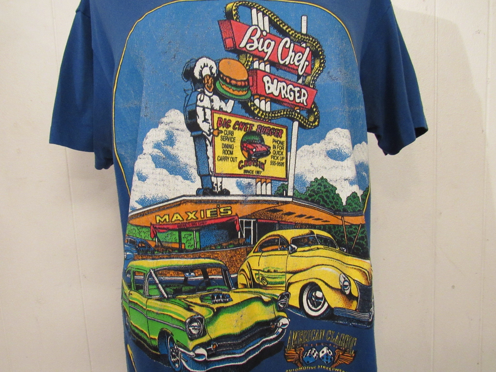 Vintage T Shirt, 1980s T Shirt, Car T-shirt, Big Chef Burger