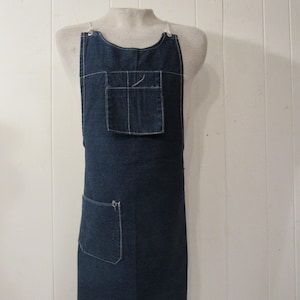 Vintage apron, denim apron, vintage workwear, work apron, denim apron, 1950s denim work apron, vintage clothing