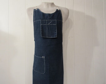 ヴィンテージエプロン、1950年代のエプロン、作業用エプロン、広告用