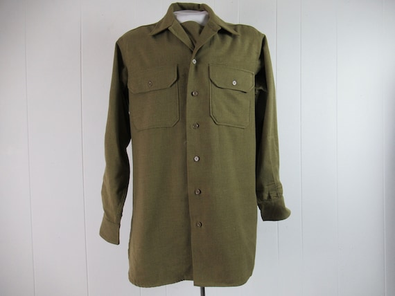 Vintage shirt, 1940s shirt, U.S. Army shirt, shir… - image 1