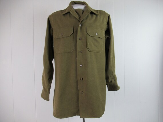 Vintage shirt, 1940s shirt, U.S. Army shirt, shir… - image 1