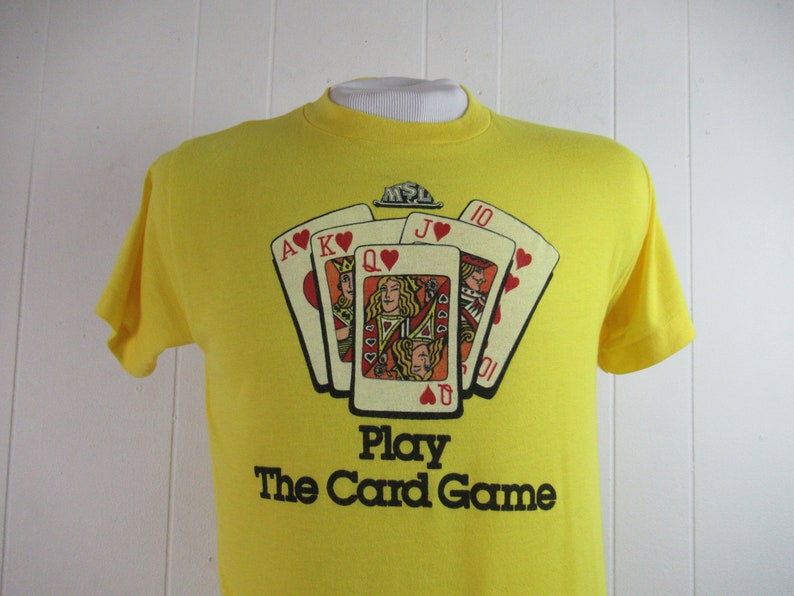 Vintage t shirt, 1980s t shirt, Card Game t shirt, Michigan t shirt, lottery t shirt, vintage clothing, size large, NOS image 1