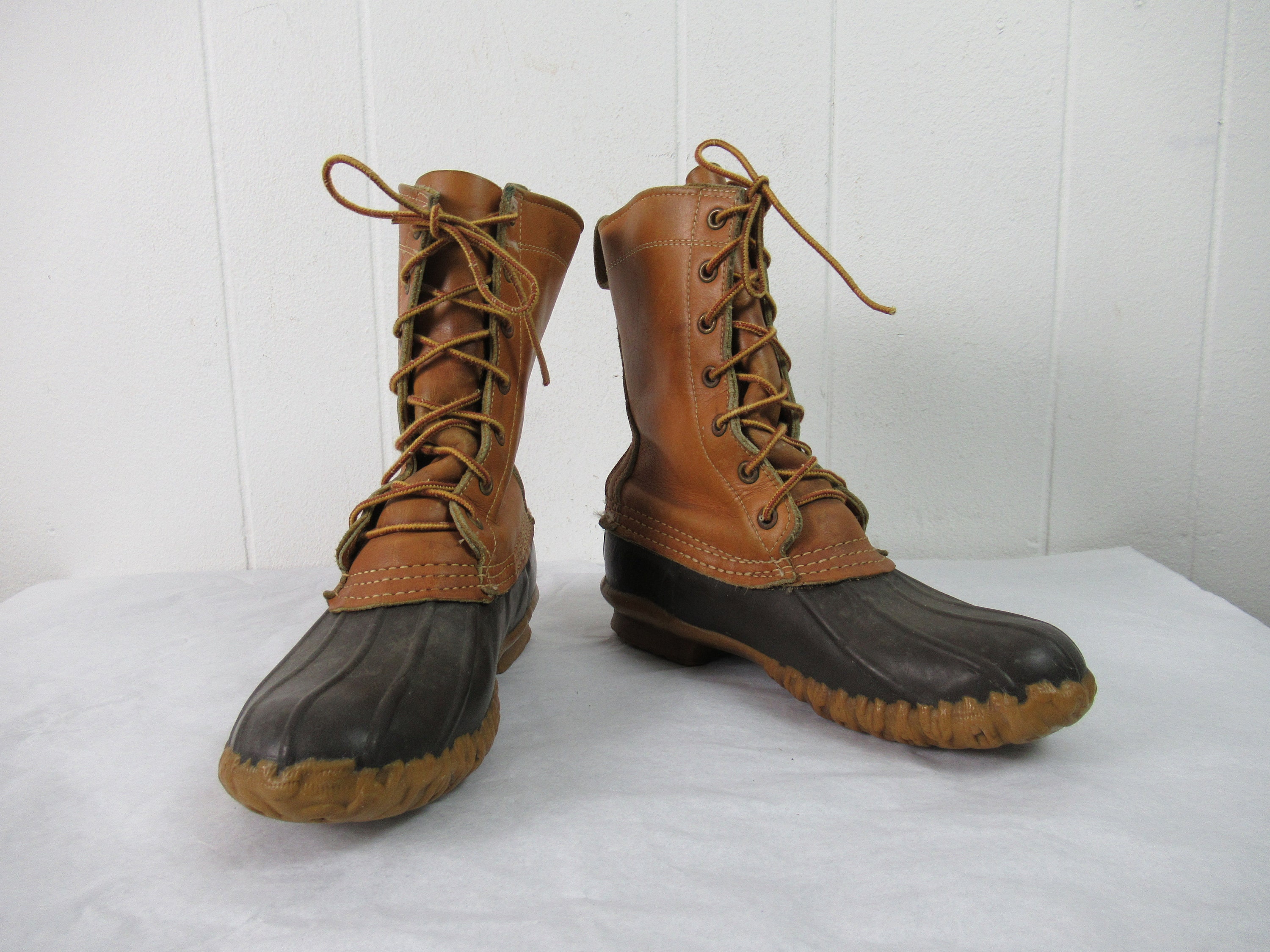 Talla 10 1/2 Vintage Swedish Duck Boots Military Men's Hunting Shoe Leather Bean Boots Zapatos Zapatos para hombre Botas Botas de agua y de nieve 