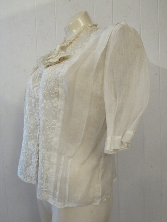 Vintage blouse, victorian shirt, sheer shirt, lac… - image 4