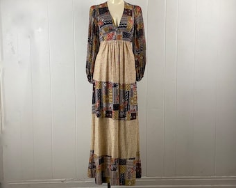 Vintage dress, size small, 1960s dress, 1970s dress, peasant dress, Edwardian dress, Cottage core dress, Hippie dress, vintage clothing