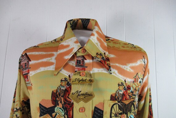 Vintage shirt, disco shirt, 1970s shirt, Martini … - image 2