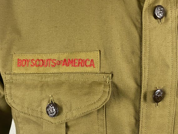 Vintage shirt, size medium, Boy scout shirt, 1940s shirt, button down shirt, removable buttons, B.S.A. shirt, vintage clothing, NOS View 4