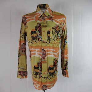 Vintage shirt, disco shirt, 1970s shirt, Martini shirt, fiddler shirt, vintage clothing, size medium, NOS