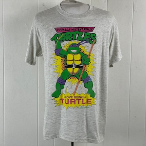 Tee Luv Men's Distressed Teenage Mutant Ninja Turtles Cartoon Shirt (S)