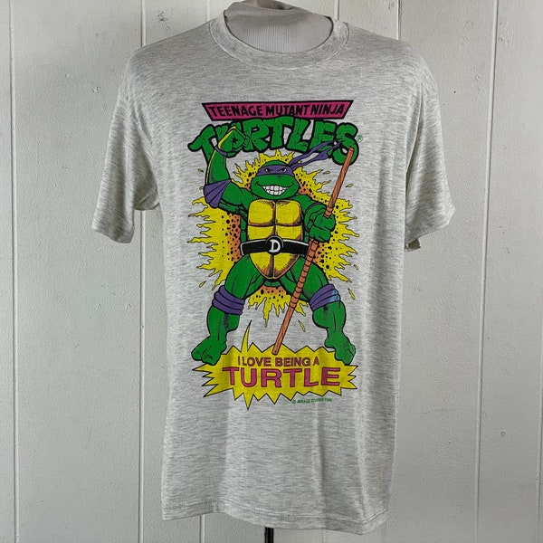 Vintage t shirt, size XL Teenage Mutant Ninja Turtles t shirt, I Love Being a Turtle, Donatello t shirt, 1990s t shirt, vintage clothing