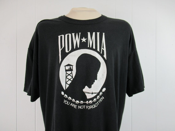 Vintage t shirt, POW MIA t shirt, 1980s t shirt, … - image 1