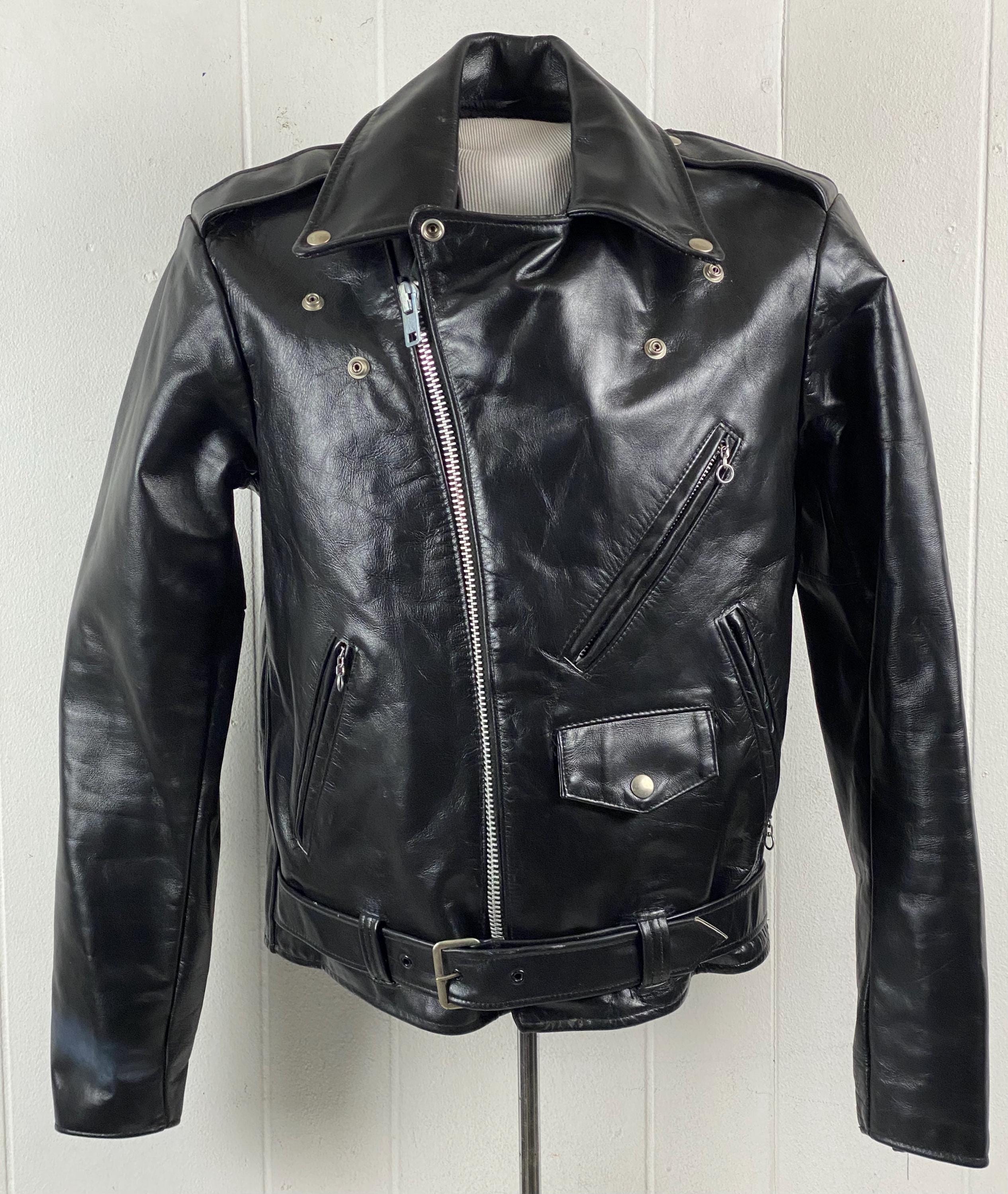 Leather Jacket, Size 40, Vintage Leather Jacket, 1970s Biker
