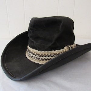 Vintage cowboy hat, Levis hat, distressed hat, black cowboy hat, vintage Levis, vintage clothing, size small, size 6 3/4