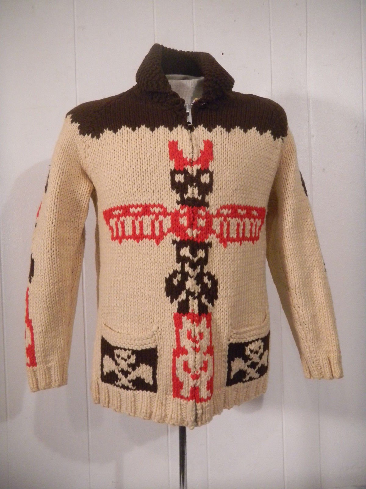 ヴィンテージセーター、1950年代のセーター、トーテムポール