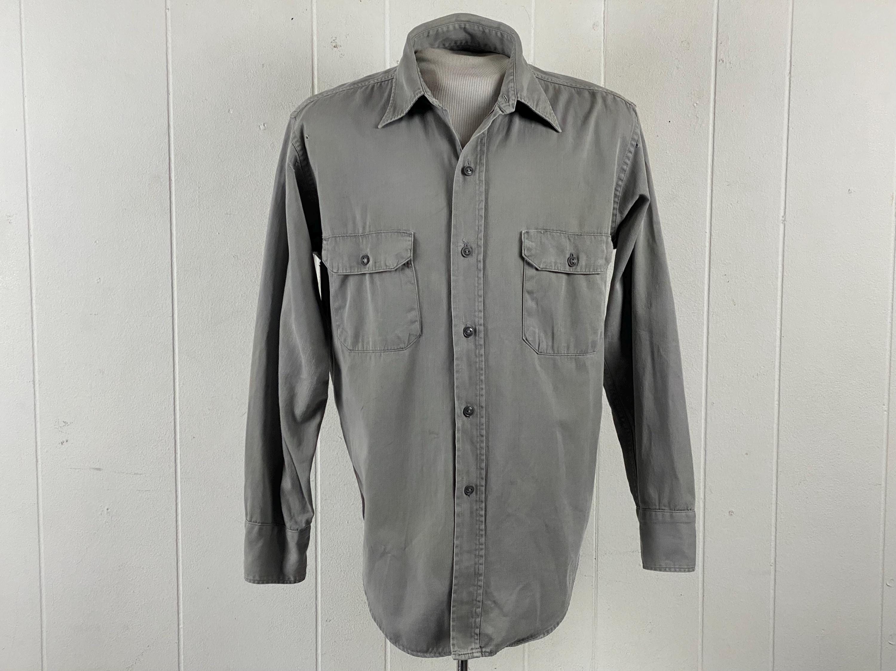 Vintage Shirt, Size Medium, 1950s Shirt, Distressed Shirt, Vintage