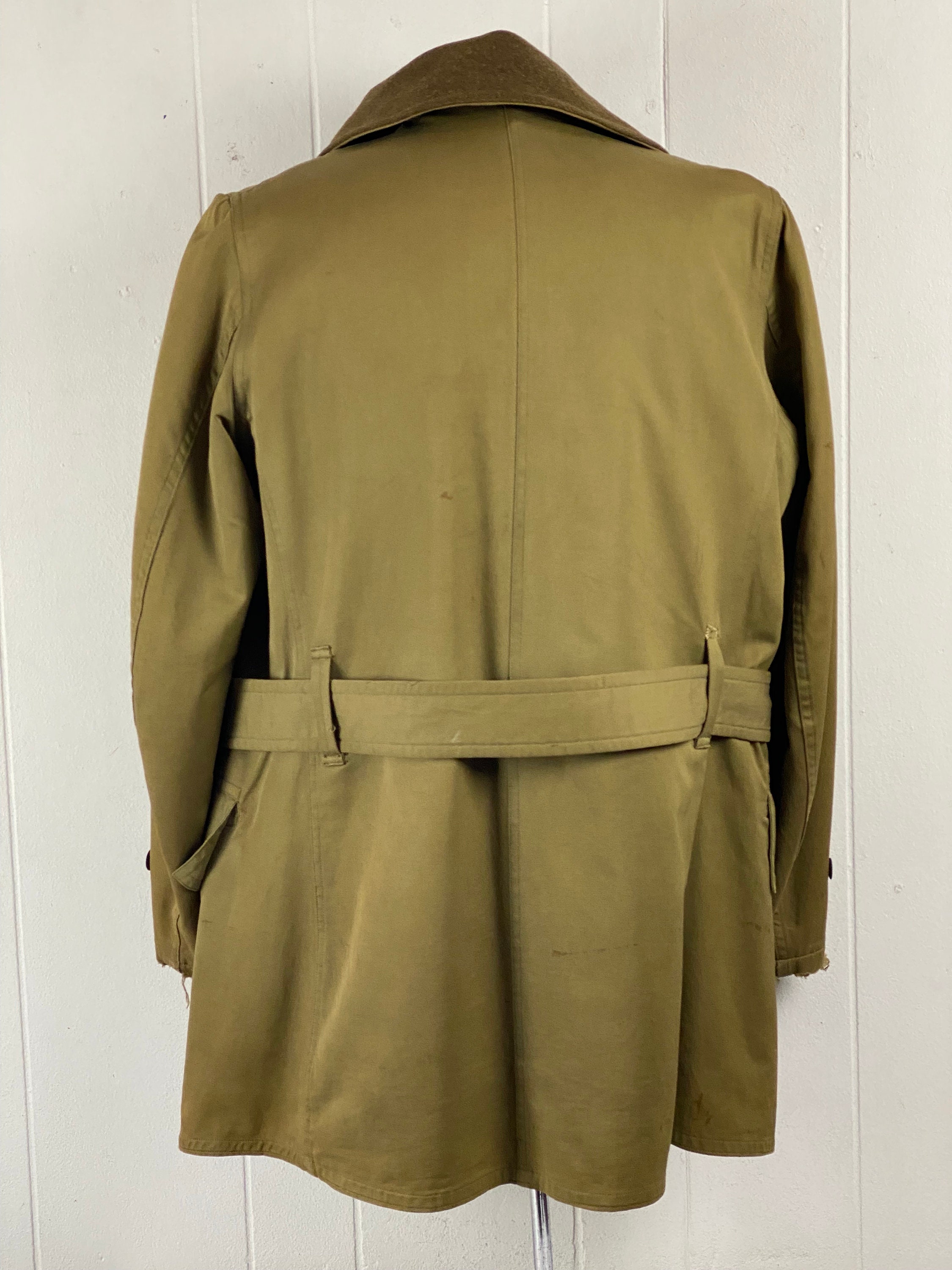 Vintage Coat, Size Medium, WWII Mackinaw Coat, 1940s Double 