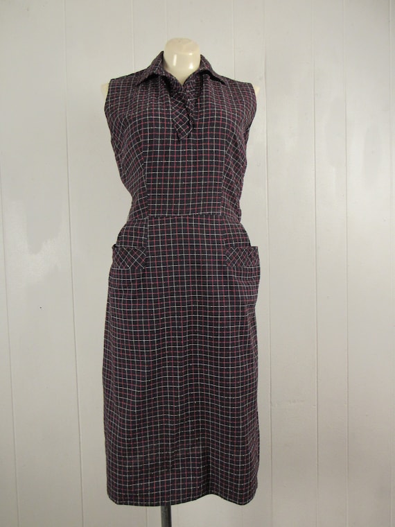 Vintage dress, 1950s dress, size small, plaid dre… - image 2